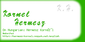 kornel hermesz business card